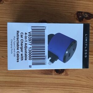Brand new, unopened Blue 4-in-1 Adjustable Car Charger